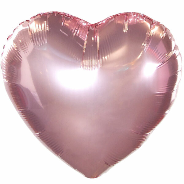 ПМ Мини-сердце (9"/23 см) Розовый Pink Металлик 1шт