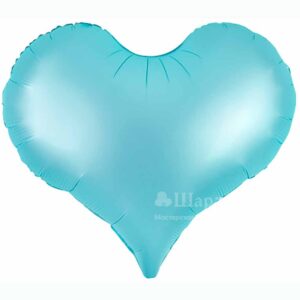 ПМ Сердце (24"/61 см) Люкс Голубой Матовый 1шт