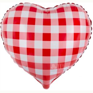 FA Сердце (18"/46 см) Клетка Виши Красный 1шт