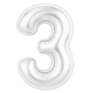 Р Цифра 3 (40"/102 см) Белый Блеск Slim 1шт