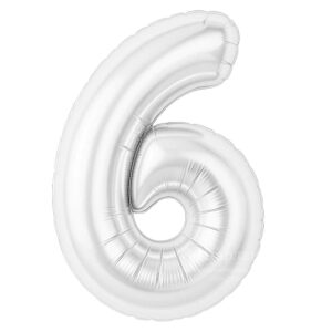 Р Цифра 6 (40"/102 см) Белый Блеск Slim 1шт