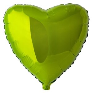 Ф Сердце (18''/46 см) Металлик Lime Green (лайм) 1 шт