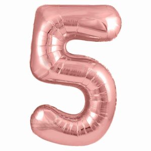 Цифра 5 (40''/102 см) Розовое золото (Slim) 1 шт