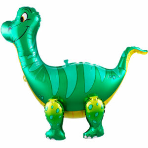 Шар 3D (25"/64 см) Фигура Динозавр Брахиозавр Зеленый 1шт в уп
