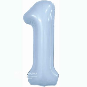 Р Цифра 1 (40"/102 см) Slim Небесный 1шт