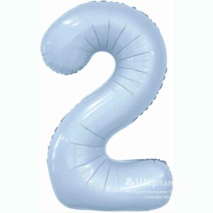 Р Цифра 2 (40"/102 см) Slim Небесный 1шт