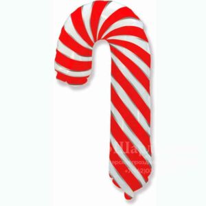 Ф Фигура (29"/74 см) Леденец трость Белый/Красный 1шт 1207-4436