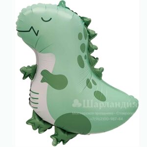 FA Фигура (23"/58 см) Динозаврик Зеленый Сатин 1шт